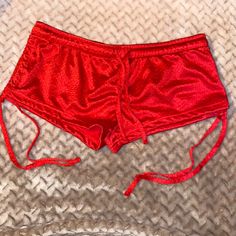 Nwot - Bought Never Used Could Be Used As A Bikini Bottom Cover Up Measurements Provided Upon Request Cheeky Shorts, Miami Beach, Lady In Red, Miami, Cover Up, Womens Shorts, Fast Delivery, Full Service, Red