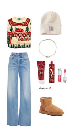 Comfy Outfits Christmas, Secret Santa Outfit Ideas, Holiday Outfit Inspo Christmas, Cute Fits For Christmas, Outfits For Christmas Day, Christmas Outfit Layout, 90s Christmas Aesthetic Outfits, Christmas Eve Fits, Mariah Carey Christmas Concert Outfit