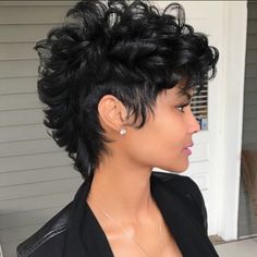 Short Black Hair, Mohawk Styles, Short Hair Pixie Cuts, Short Sassy Hair, Mohawk Hairstyles, Pixie Hair, Sassy Hair, Custom Wigs