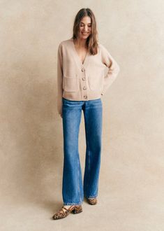 Jady Cardigan - Natural - Yak - Sézane Sezane Cardigan Outfit, Sezane Clothing, Sezane Cardigan, Cardigan Outfit, Cardigan Outfits, Parisian Style, Stitch Fix, Knitwear, Style Inspiration