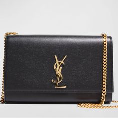 Saint Laurent Chrome-Metal Free Tanned Calfskin Leather Crossbody Bag. Golden Hardware. Curb Chain Shoulder Strap, 22" Drop. Flap Top With Snap Closure. Exterior, Signature Ysl Logo Lettering On Flap. Interior, Slip Pocket. Organic Cotton Lining. Bag Weighs 0.9 Lb./ 0.4 Kg. 4.9"H X 7.8"W X 1.9"D. "Kate Monogram" Is Made In Italy. Ysl Kate Monogram Bag, Ysl Lou Camera Bag, Ysl Crossbody, Ysl Crossbody Bag, Ysl Purse, Ysl Logo, Ysl Beauty, Yves Saint Laurent Bags, Chrome Metal