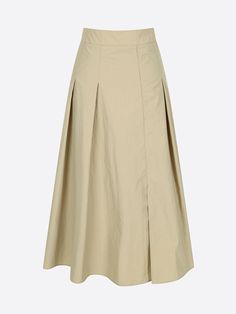 Composition : Shell Nylon 76 cotton 24 lining polyester 100Color : Beige_55,Beige_66,Dark Navy_55,Dark Navy_66Country of Origin : CHINA Casual Relaxed Skirt With Folds, Casual Long Skirt With Folds, Solid Color Cotton Flowy Pleated Skirt, Cotton Midi Skirt With Pleated Hem, Solid Midi Skirt With Folds, Pleated Full Skirt With Folds For Summer, Casual Flowy Skirt With Folds, Cotton Pleated Skirt In Solid Color, Cotton Pleated Relaxed Fit Skirt