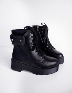 Half Boot, Half Boots Women, Alternative Style Platform Lace-up Ankle Boots, Casual Ankle-high Platform Combat Boots, Black Ankle Platform Boots With Lacing, Grunge High Ankle Lace-up Platform Boots, Slytherin Jewelry, Black Platform Ankle-high Combat Boots, Platform Combat Boots