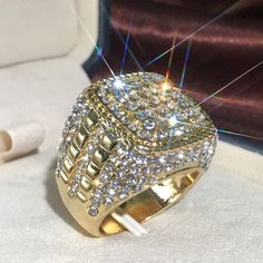 Crystal Rhinestone Zircon Wedding 14k Gold Plated Diamond Ring For Men, Unvn12086 Size: 10 Metal: 14k Gold Plated Over High Quality Brass Stone: Cubic Zirconia High Quality Material Hand Crafted With Love And Care Available Ring Size: 10, 11, 12 Perfect For Gift, Holiday, Christmas, Birthday, Vacation, Mother's Day, Valentine's Day, Wedding, Engagement , Bridal, Promise, Anniversary, Party Please Feel Free To Message Me If You Have Any Questions. Thank You For Shopping With Us! Diamond Ring For Men, Birthday Vacation, Ring For Men, Zircon Ring, Day Wedding, Anniversary Party, Quartz Ring, Crystal Rings, Wedding Rings For Women