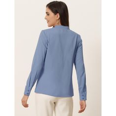 This blouse is both elegant and versatile, making it the perfect addition to your wardrobe. The pleated mock neck adds a touch of sophistication, while the pearl decor design adds a subtle yet stylish element. You can wear it on a variety of occasions, including casual outings, dates, office meetings, formal events, and daily wear. Pair it with pants or skirts for a chic and effortless look that is both comfortable and stylish. This blouse is sure to become a go-to piece in your collection. Eyelet Blouse, Pearl Decor, Women's Blouses, Elegant Blouses, Chiffon Long Sleeve, Peasant Blouse, Chiffon Blouse, Work Blouse, Linen Women