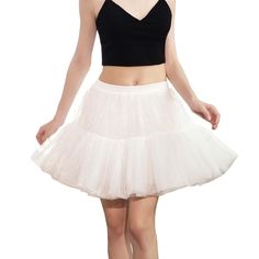 PRICES MAY VARY. 100% Polyester Hand Wash Only PETTICOAT SKIRT DESIGN: Puffy skirts are designed to accentuate the waist and hips for a more flattering silhouette. This tutu skirt is designed with four layers of tulle for a voluminous and full look. In addition, the tulle skirt has a soft lining that prevents scratches on sensitive skin. petticoat is lightweight and breathable, so it won't feel stuffy or uncomfortable. MESH SKIRTS WAIST ADJUSTABLE: Tutu skirts for women waist elastic can be stre Fitted Ruffled Mini Skirt Petticoat, Party Mini Skirt Petticoat, Stretch Tulle Mini Skirt, Tulle Mini Skirt With Lining, Summer Party Petticoat Balletcore Style, Spring Pleated Stretch Petticoat, Summer Party Balletcore Petticoat, Balletcore Tiered Skirt For Party, Party Tiered Skirt In Balletcore Style