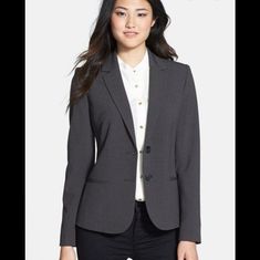 Sophisticated, Classy Ann Klein Charcoal Grey Suit Jacket. Purchased At Neiman Marcus. New With Tags. Elegant Fall Career Suits, Elegant Gray Outerwear For Work, Elegant Fitted Gray Outerwear, Elegant Career Blazer For Fall, Elegant Gray Office Blazer, Gray Fall Workwear Suits, Gray Fall Suits For Work, Gray Suits For Fall Workwear, Professional Gray Blazer For Workwear