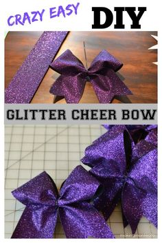 Easy DIY Glitter Bow - Making Montecito Cheer Bow Tutorial, Cheer Bows Diy, Cheer Hair Bows, Glitter Cheer Bow, Diy Headbands, Cheer Ideas, Cheer Hair