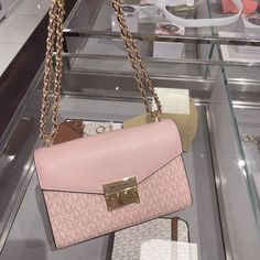 100% Authentic And Price Is Firm 9"X6"X2.5" The Tag Says Medium, The Actual Size Is Between Small And Medium. New With Original Packaging Flexible Chain Strap, The Length Is About 20" 1 Inner Pocket, 1 Zip Compartment Pink Cross Body Purse, Mk Pink Bag, Micheal Kors Crossbag Pink, Michael Kors Pink Bag, Md Logo, Prom Bags, Mk Bags Michael Kors, Expensive Bag, Bag Michael Kors