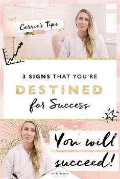 two women sitting down with the words 3 signs that you're destined for success