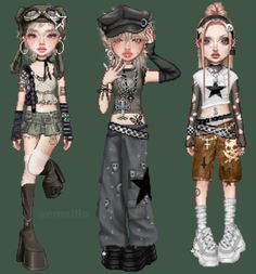 Outfit Drawing Y2k, Gigi Hadid Outfits, Character Design Girl, Harajuku Fashion Street, Creative Clothes