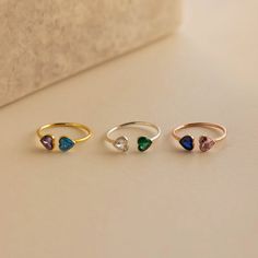 Love And Connection, Domed Ring, Elegant Ring, Birthstone Ring, Silver Rose Gold, Stacking Rings, Solid 925 Sterling Silver, Everyday Look, Birthstone