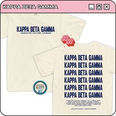 a t - shirt with the words kapa beta gama on it