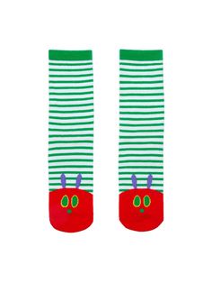 World of Eric Carle The Very Hungry Caterpillar Adult Socks Fun Winter Cotton Socks, Fun Cotton Winter Socks, Playful Green Socks For Stocking Stuffers, Cute Green Socks For Spring, Playful Red Cotton Socks, Cotton Socks For Winter Playtime, Playful Non-slip Cotton Socks, Playful Multicolor Cotton Socks, Multicolor Cotton Socks For Playtime