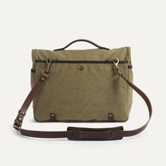 Musette Gaston - authentic men bag | Bleu de chauffe Rugged Everyday Bag With Pockets, Military Style Everyday Bag With Pockets, Military Style Bags With Pockets For Everyday Use, Military Style Satchel For Everyday Use, Military Style Satchel Bag For Everyday Use, Vintage Cotton Bag With Waxed Finish, Military Style Satchel For Daily Use, Vintage Khaki Cotton Bags, Military Style Satchel Bag For Daily Use