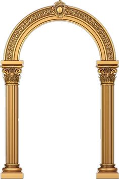 an arch made out of gold colored marble