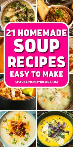 Explore the cozy world of homemade soup recipes! Whether you're a beginner or a seasoned cook, our easy-to-follow soup recipes from scratch will warm your soul in fall and winter. Dive into homemade chicken soups, minestrone and Italian soups, and vegetable soups, and discover the comfort of creamy and slow cooker recipes. These homemade soup ideas make every meal a heartwarming experience. Whether it's for family dinners or just comforting weeknight meals, we have something for everyone. Homemade Soup Ideas, Easy Homemade Soup Recipes, Italian Soups, Homemade Soup Recipes, Easy Homemade Soups, Chicken Soups, Vegetable Soups, Recipes From Scratch, Soup Ideas