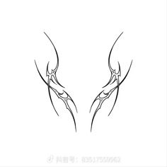 an image of two hands that are drawn in the style of chinese calligraphys