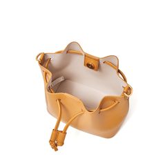 Trendy Leather Bucket Bag, Casual Faux Leather Bucket Bag With Removable Pouch, Casual Soft Leather Bucket Bag, Casual Leather Pouch Bucket Bag, Casual Leather Bucket Bag With Detachable Strap, Faux Leather Bucket Bag With Removable Pouch For Errands, Yellow Leather Bucket Satchel, Faux Leather Bucket Satchel For Errands, Casual Yellow Leather Satchel