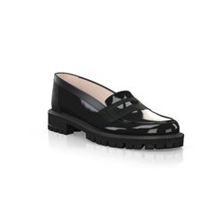 Loafers 1902 | Girotti Modern Patent Leather Loafers With Rubber Sole, Patent Leather Slip-on Platform Loafers, Office Patent Leather Loafers With Rubber Sole, Modern Patent Leather Loafers For Galas, Black Patent Leather Loafers With Rubber Sole, Patent Leather Loafers With Stitched Sole And Round Toe, Office Patent Leather Platform Loafers With Leather Sole, Elegant Platform Loafers With Contrast Sole, Slip-on Patent Leather Flats