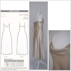 the sewing pattern is shown for this dress