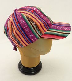 For sale Vintage Serape Aztec Mexican Strap back Hat Hippie Cap.  The hat it's in great preowned condition, please inspect pictures for more details as they are part of the description. Hats