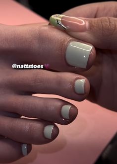 Nails Colors On Dark Skin, Short Classy Nails Black Women, Sage Green Nail, Gel Toe Nails, Acrylic Toes, Acrylic Toe Nails, Toe Nail Color, Gel Toes, Cute Toe Nails