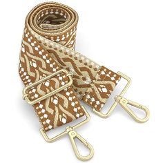 PRICES MAY VARY. 🎉 STYLE REVOLUTION - Elevate your accessory game with our opulent Purse Strap, featuring shimmering gold accents that redefine luxury. Expertly crafted snap hooks glide onto any bag ring up to 10mm wide, blending strength with a touch of refined elegance. Transform your favorite bags into icons of chic with a Bag Strap that whispers sophistication. 👜 TRENDSETTER'S DREAM - Stay on the cutting edge of fashion with our ingeniously designed Crossbody Strap, a color palette that po Crossbody Bag Strap, Luggage Straps, Purse Strap, Handbag Straps, Guitar Strap, Luggage Accessories, Brown Floral, Anniversary Celebration, Wide Straps