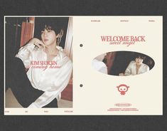 the front and back pages of kimsoeon's upcoming album, welcome back