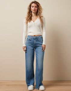 A high rise & wide leg for a cool, slouchy fit. High Rise Wide Leg Pants For Elevated Casual Fall, High Waist Wide Leg Pants For Fall, High Waist Wide Leg Pants For Elevated Casual Fall, High Rise Relaxed Fit Bottoms For Fall, Versatile High Rise Bottoms For Fall, Versatile Wide Leg High Waist Pants For Elevated Casual, High Waist Flare Jeans For Fall, Mid-rise Wide Leg Pants For Everyday Fall Wear, Elevated Casual High Rise Bottoms For Fall