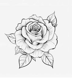 a black and white rose tattoo design