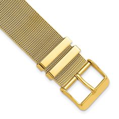 Product Weight Weighs approximately 0.1 grams. Product Dimensions Length of item : 7.5 in Width of item : 18 mm Product Specifications - Finish : Polished - Length of Item : 7.5 in - Material : Accents : Stainless Steel - Watch Band Material : Stainless Steel - Material : Accent Color 1 : Gold Tone - Clasp /Connector : Buckle - Thickness : 1.5 mm - Item Weight U/M : lbs - Width of Item : 18 mm - Watch Band Width : 18 mm - Product Type : Watch - Sold By Unit : Each - Gender : Unisex - Material : Gold Rectangular Watch Bands For Business, Gold Adjustable Watch Accessories, Classic Gold Watch Bands With Stainless Steel Clasp, Gold Stainless Steel Watch Accessories For Business, Formal Gold Watch Accessories With Stainless Steel Clasp, Gold Bracelet Strap Watch Band For Business, Gold Business Watch With Bracelet Strap, Gold Rectangular Metal Watch Accessories, Gold Rectangular Metal Watch Bands