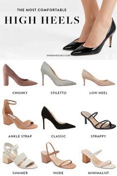 Medium Heels Classy, Black Heels Classy Elegant, Work Heels Comfortable, Essential Heels For Women, Clubbing Shoes Comfortable, Business Casual Shoes Women Summer, Heels Every Woman Should Own, Office High Heels, Best Heels For Work