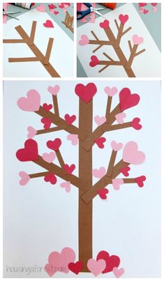 the paper tree has hearts on it and is cut out to look like they are in love