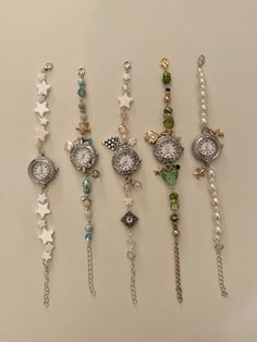 beaded watches! do not get wet message for custom sizes :) my instagram is: @amb3rkennedy Watch Making Craft, Pretty Things To Buy, Boho Silver Jewelry, Vintage Things Aesthetic, Vintage Jewelry Silver, Silver Vintage Jewelry, What To Do With Beads, Bead Aesthetic, Earthy Accessories