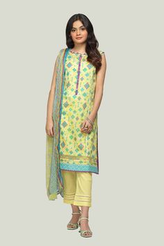 Bonanza Satrangi Northern Lights 6as213p08 Summer Collection 2022 Patterned Cotton Lawn Suit With Printed Border, Cotton Lawn Suit With Printed Border, Patterned Unstitched Suit With Printed Motifs, Multicolor Printed Unstitched Suit For Summer, Yellow Unstitched Suit With Digital Print, Yellow Digital Print Unstitched Suit, Summer Multicolor Printed Unstitched Suit, Fitted Patterned Lawn Suit For Summer, Festive Yellow Unstitched Suit With Digital Print