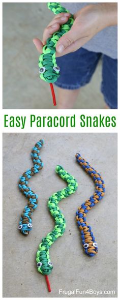 an easy and fun snake craft for kids to do with the same materials as yarn