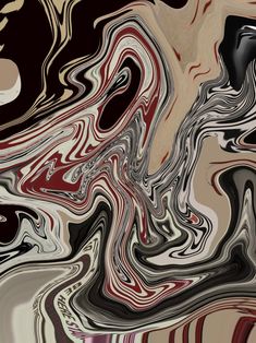 an abstract painting with black, white and red colors on it's surface is shown in this image