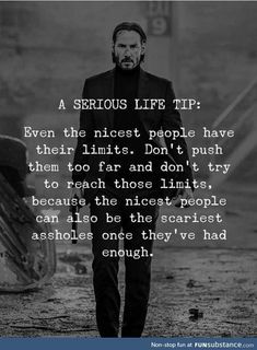 a man standing in the middle of a dirt road with a quote about serious life