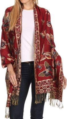 Sakkas Liua Long Wide Woven Patterned Design Multi Colored Pashmina Shawl / Scarf Fringe Accessories, Michael Kors Scarf, Reversible Scarf, Plaid Blanket Scarf, Colorful Scarf, Striped Scarves, Shawl Scarf, Pashmina Shawl, Pashmina Scarf