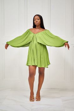 Feeling like a Goddess Flowy Off-Shoulder Dress - Green – Be Maraki Green Off-shoulder Mini Party Dress, Green Flowy Evening Dress, Green Off-shoulder Mini Dress For Evening, Off-shoulder Green Mini Dress For Evening, Evening Off-shoulder Green Mini Dress, Light Green Long Sleeve Party Dress, Green Chic Off Shoulder Evening Dress, Chic Green Off Shoulder Evening Dress, Chic Green Off-shoulder Evening Dress