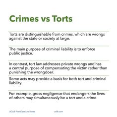 two different types of torts that are not in the same language, but on each side