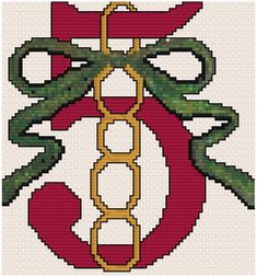 a cross stitch pattern with the letter o