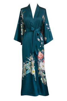 KIM + ONO Spring Floral Long Kimono Robe Long Kimono Cardigan, Kimono Online, Very Short Dress, Robes For Women, Kimono Robes, Silk Kimono Robe, Beautiful Kimonos, Rockabilly Dress, Womens Kimono