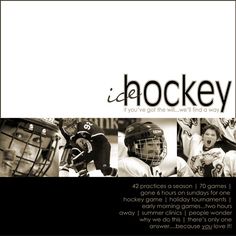 an advertisement for the hockey team is shown in black and white