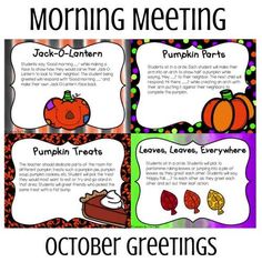 the pumpkin themed morning meeting is set up for children to learn how to use it