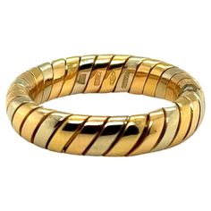 Tubogas style Of tricolor gold 18k yellow, white, and pink gold Signed Bulgari Ring size 5 3/4 Bulgari Ring, Gold Sign, Tri Color, Pink Gold, Bling Bling, Yellow White, Fashion Rings, Pink And Gold, Band Rings