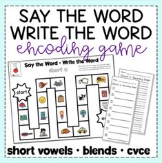 two worksheets with the words say the word write the word