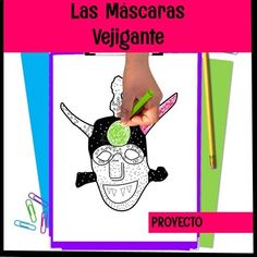 a person is holding a pencil and drawing on paper with the words las mascaras veligante