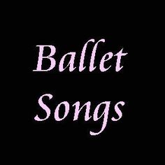 the words ballet songs written in pink on a black background with white lettering that reads ballet songs